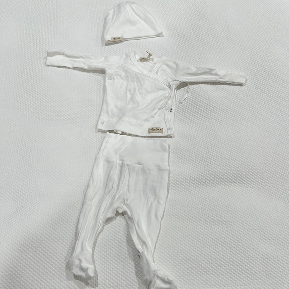 Mar Mar Copenhagen 3 piece white baby set
